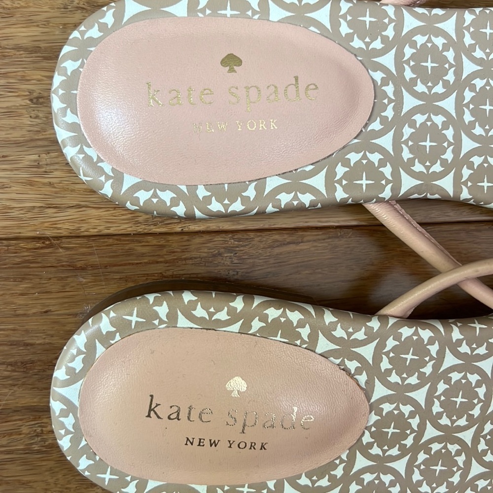 KATE SPADE Leather Blush Pink Flip-Flops size 9 1/2 - Picture 5 of 5